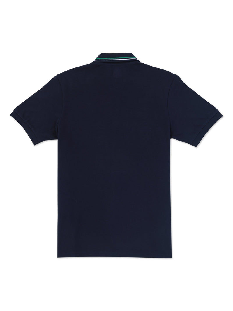 เสื้อยืดโปโลผู้ชาย ทรงตรง สีกรมท่า