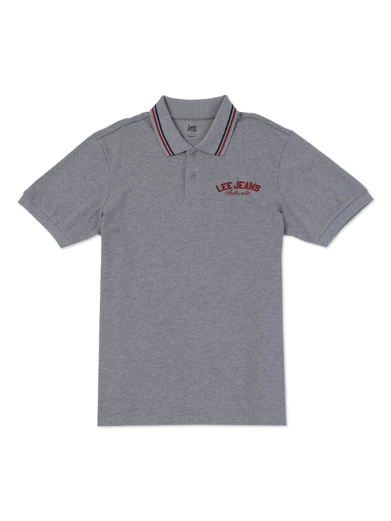 REGULAR FIT MEN'S POLO SHORT SLEEVE GREY