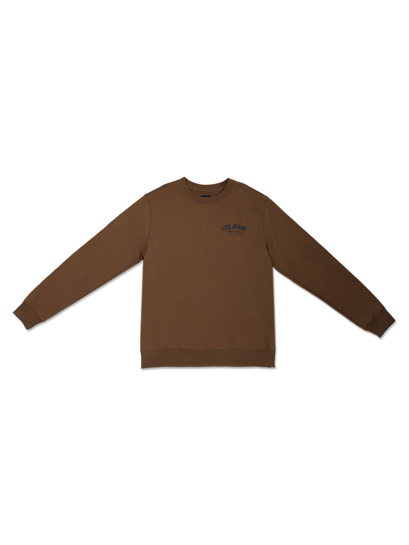 REGULAR FIT MEN'S SWEATSHIRT BROWN