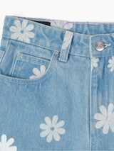 กางเกงยีนส์เด็กผู้หญิง คอลเลคชั่น LITTLE PINK COMFORT FIT เอวกลาง ทรงกระบอก สียีนส์อ่อน