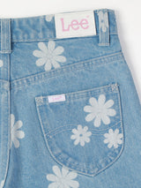 กางเกงยีนส์เด็กผู้หญิง คอลเลคชั่น LITTLE PINK COMFORT FIT เอวกลาง ทรงกระบอก สียีนส์อ่อน