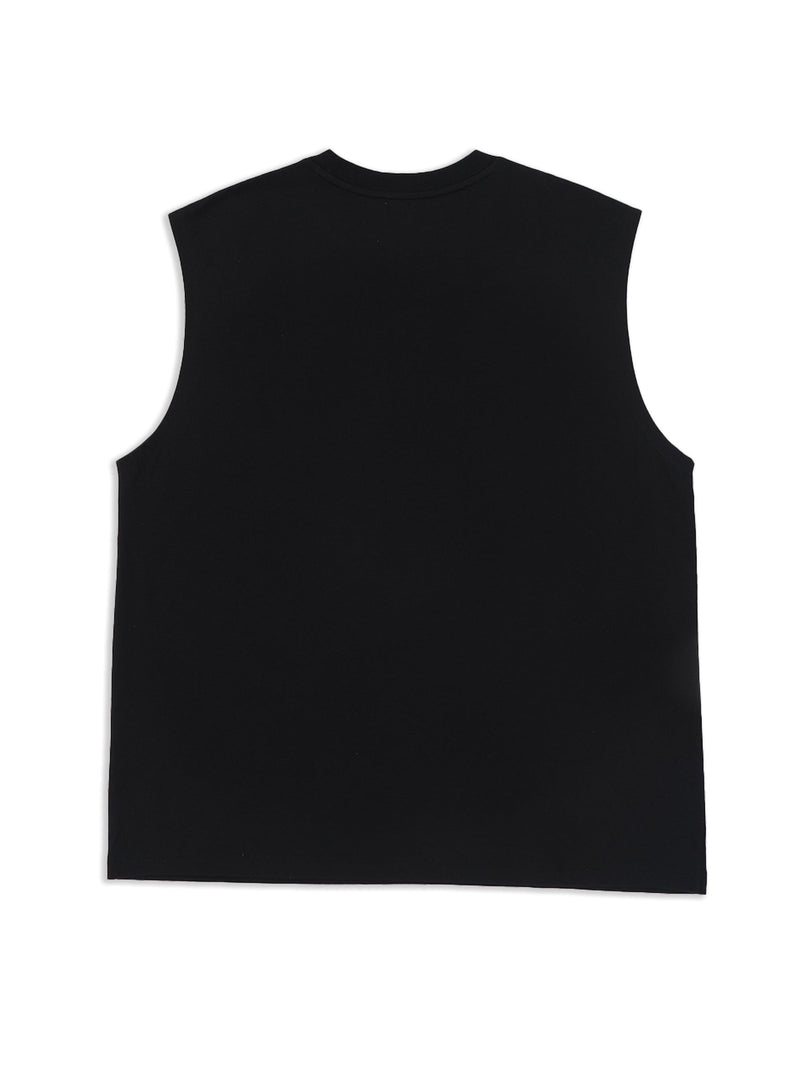 เสื้อกล้ามผู้ชาย ทรงตรง สีดำ