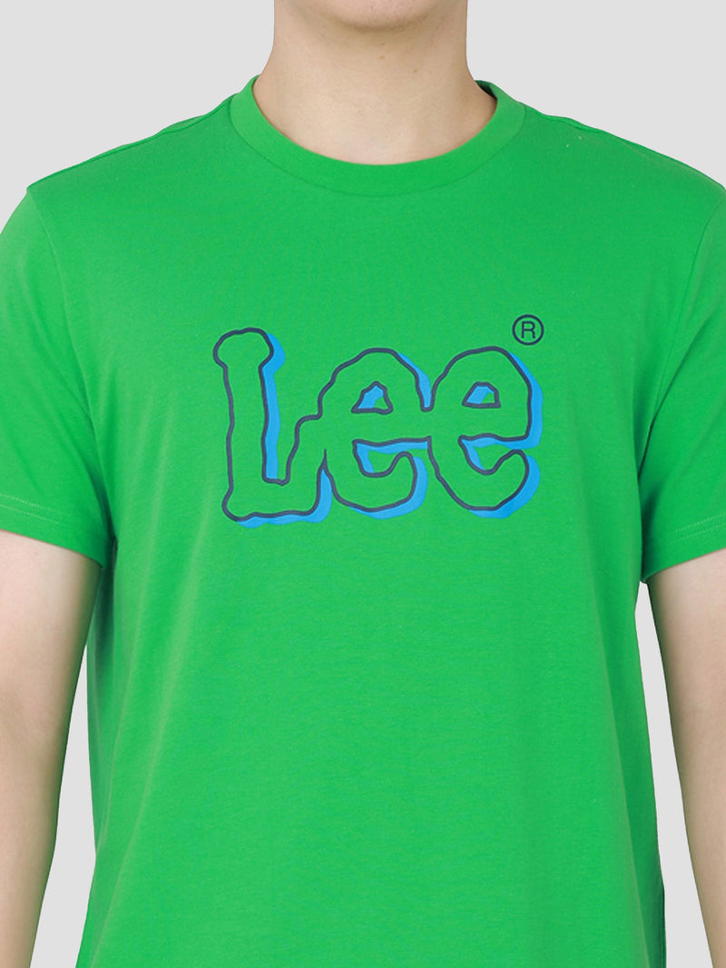 เสื้อยืดแขนสั้นผู้ชาย ทรงตรง สีเขียว
