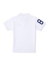 เสื้อโปโลแขนสั้นเด็กผู้ชาย คอลเลคชั่น LEE SPORTY ทรงตรง สีขาว