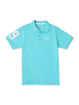 เสื้อโปโลแขนสั้นเด็กผู้ชาย คอลเลคชั่น LEE SPORTY ทรงตรง สีเขียว