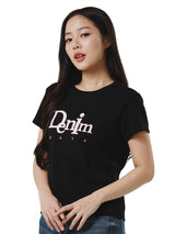 CROPPED FIT WOMEN'S SHORT SLEEVE T-SHIRT BLACK