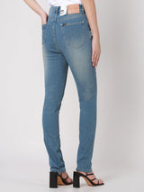 กางเกงยีนส์ผู้หญิง SLIM FIT เอวกลาง ทรงเข้ารูป สียีนส์อ่อน