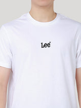 เสื้อยืดแขนสั้นผู้ชาย ทรงตรง สีขาว