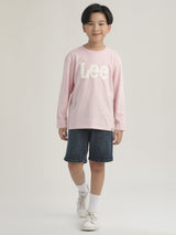 เสื้อยืดแขนยาวเด็กผู้ชาย / เด็กผู้หญิง ทรงตรง สีชมพู