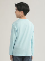 เสื้อยืดแขนยาวเด็กผู้ชาย / เด็กผู้หญิง ทรงตรง สีฟ้า