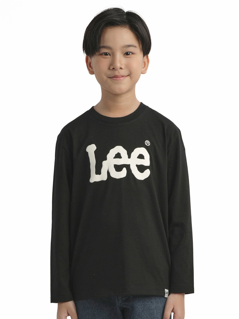เสื้อยืดแขนยาวเด็กผู้ชาย / เด็กผู้หญิง ทรงตรง สีดำ