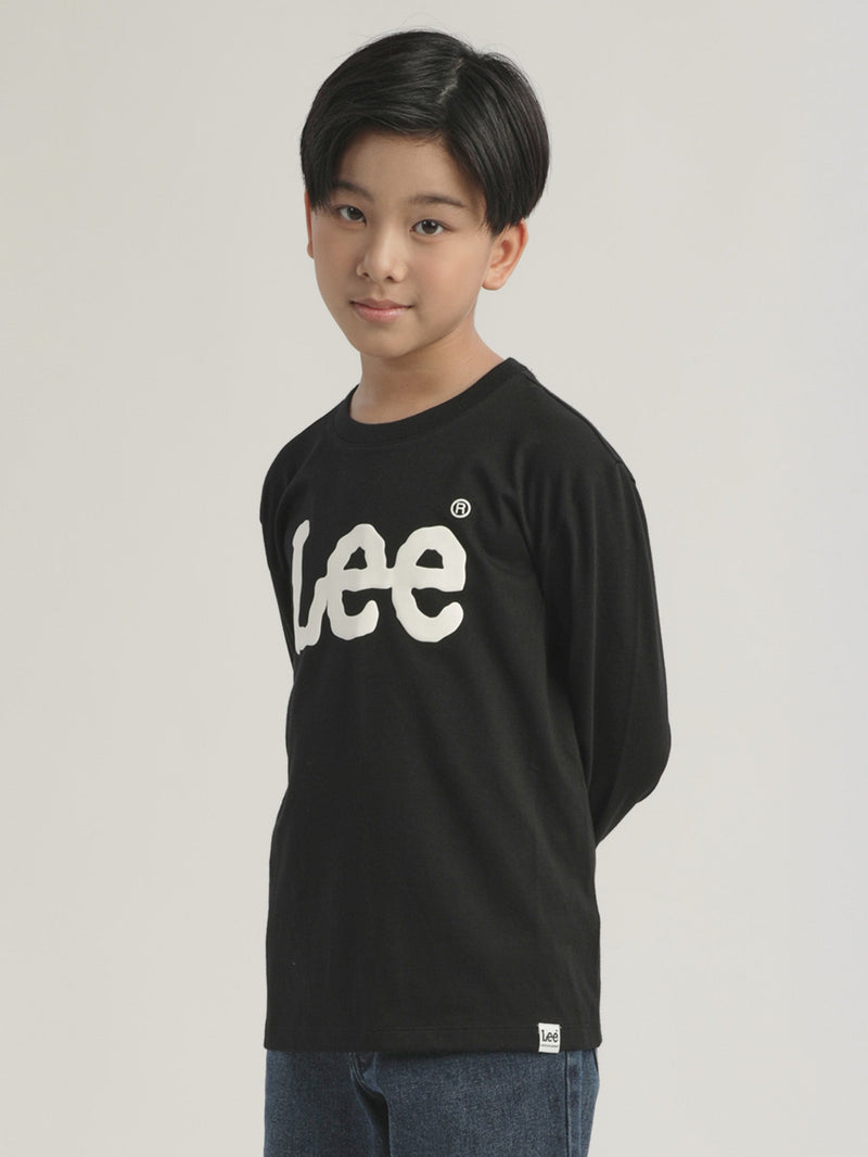 เสื้อยืดแขนยาวเด็กผู้ชาย / เด็กผู้หญิง ทรงตรง สีดำ