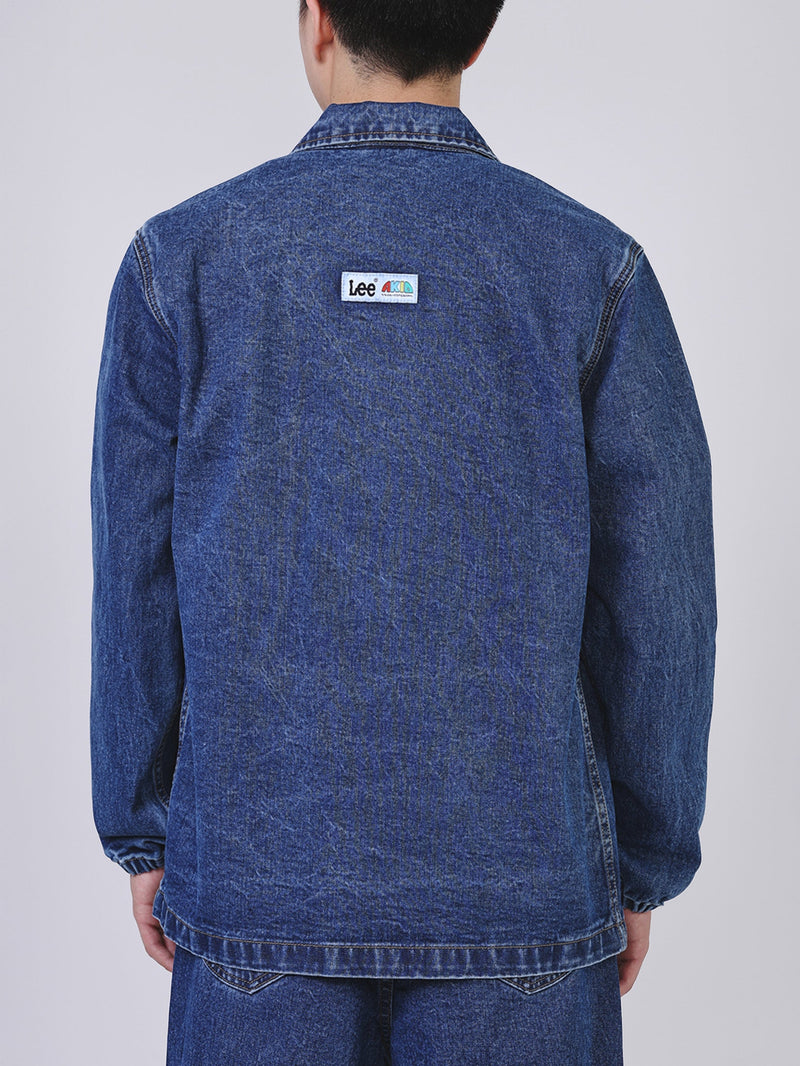 COMFORT FIT LEE X AKID FROM YESTERDAY COLLECTION MEN'S DENIM JACKET MID INDIGO