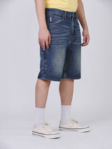 กางเกงขาสั้นผู้ชาย คอลเลคชั่น LEE X AKID FROM YESTERDAY RELAXED FIT เอวกลาง ทรงกระบอกใหญ่ สียีนส์กลาง