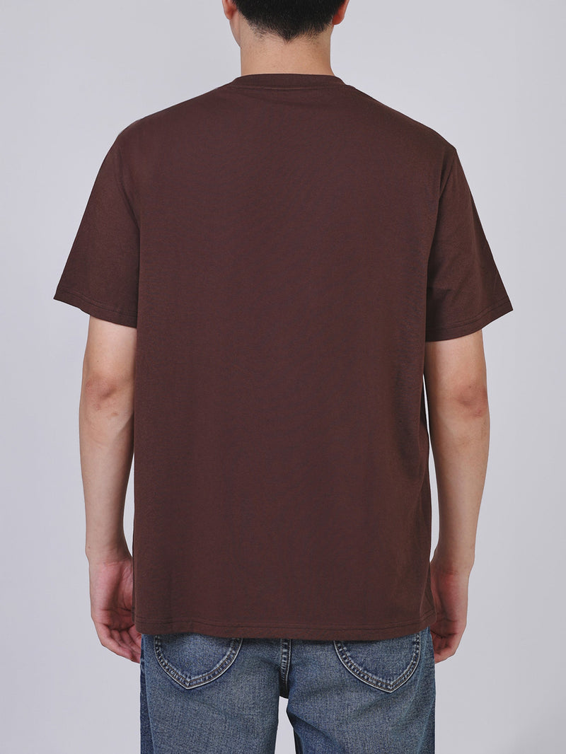 เสื้อยืดแขนสั้นผู้ชาย COMFORT FIT สีน้ำตาล