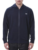 เสื้อฮู้ดดี้มีซิปผู้ชาย ทรงตรง สีกรมท่า