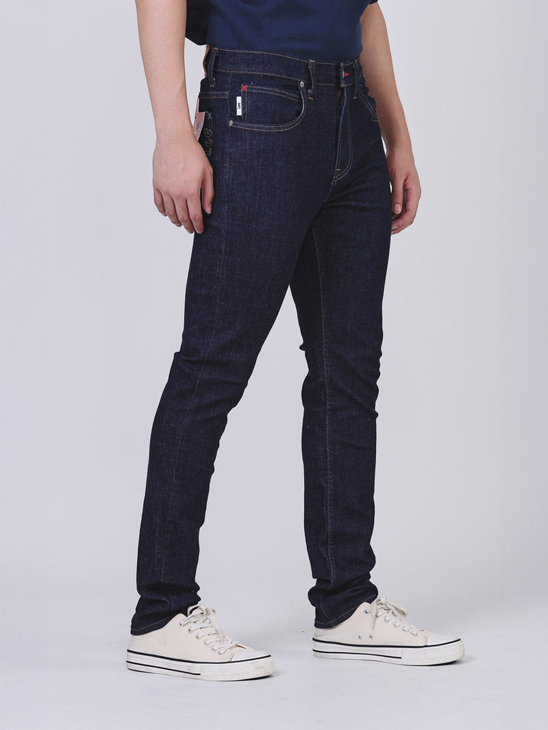 LUKE FIT LEE X AKID FROM YESTERDAY COLLECTION LOW RISE SLIM MEN'S JEANS DARK INDIGO