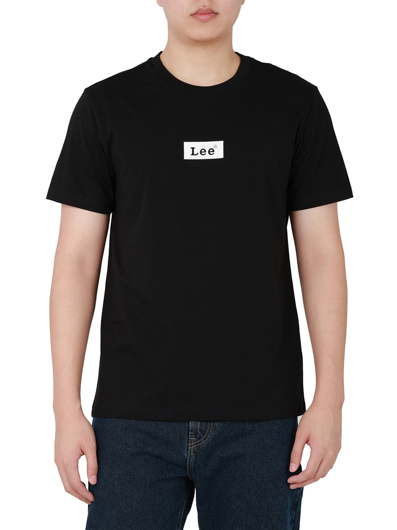 เสื้อยืดแขนสั้นผู้ชาย ทรงตรง สีดำ