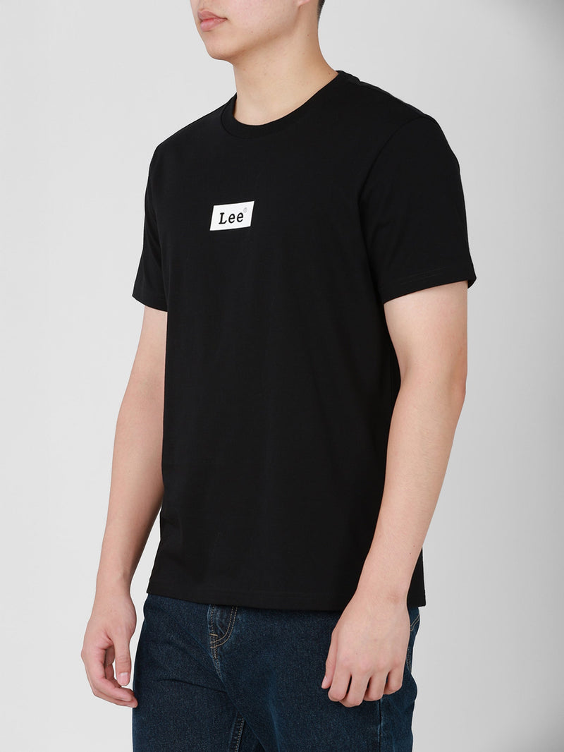 เสื้อยืดแขนสั้นผู้ชาย ทรงตรง สีดำ