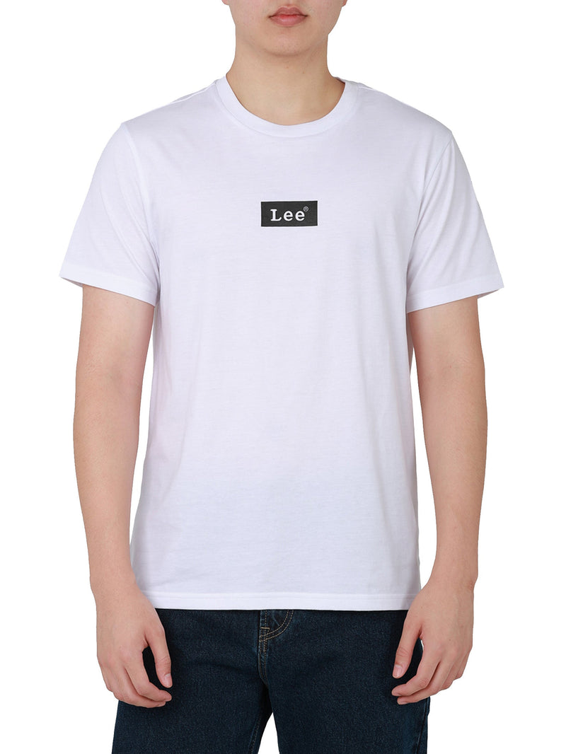 เสื้อยืดแขนสั้นผู้ชาย ทรงตรง สีขาว
