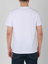 เสื้อยืดแขนสั้นผู้ชาย ทรงตรง สีขาว
