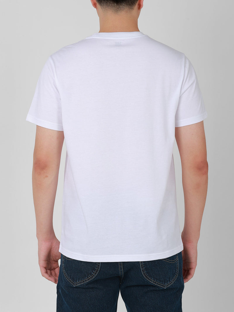 เสื้อยืดแขนสั้นผู้ชาย ทรงตรง สีขาว