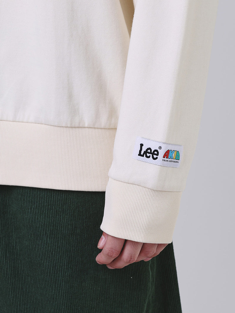 เสื้อสเวตเชิ้ตผู้ชาย คอลเลคชั่น LEE X AKID FROM YESTERDAY LOOSE FIT สีครีม