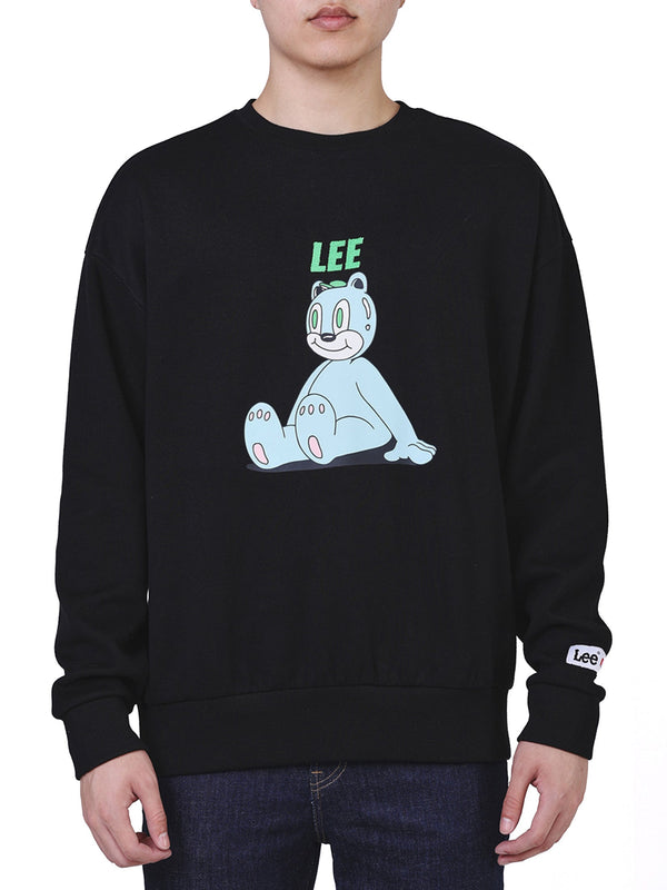 เสื้อสเวตเชิ้ตผู้ชาย คอลเลคชั่น LEE X AKID FROM YESTERDAY LOOSE FIT สีดำ