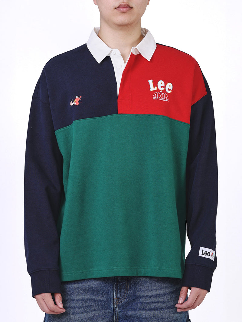 เสื้อสเวตเชิ้ตผู้ชาย คอลเลคชั่น LEE X AKID FROM YESTERDAY LOOSE FIT สีกรมท่า