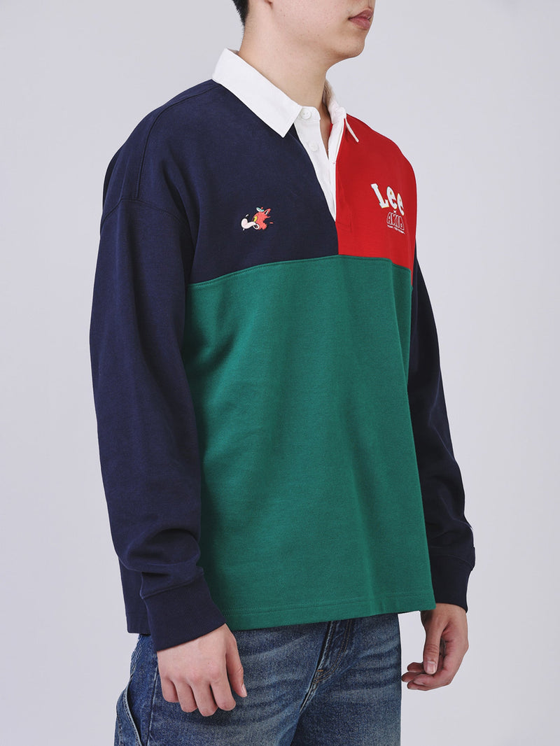 เสื้อสเวตเชิ้ตผู้ชาย คอลเลคชั่น LEE X AKID FROM YESTERDAY LOOSE FIT สีกรมท่า