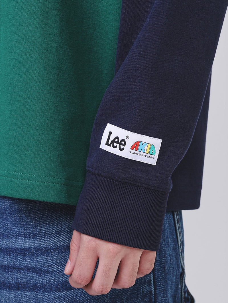 เสื้อสเวตเชิ้ตผู้ชาย คอลเลคชั่น LEE X AKID FROM YESTERDAY LOOSE FIT สีกรมท่า