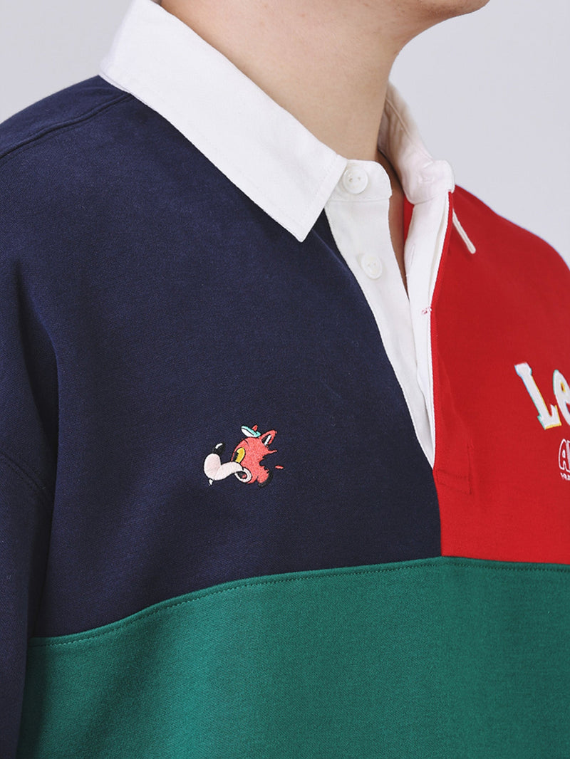 เสื้อสเวตเชิ้ตผู้ชาย คอลเลคชั่น LEE X AKID FROM YESTERDAY LOOSE FIT สีกรมท่า