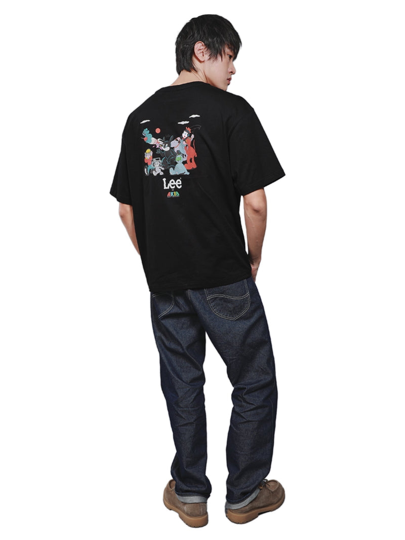 เสื้อยืดแขนสั้นผู้ชาย คอลเลคชั่น LEE X AKID FROM YESTERDAY LOOSE FIT สีดำ