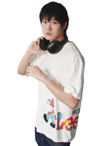 เสื้อยืดแขนสั้นผู้ชาย คอลเลคชั่น LEE X AKID FROM YESTERDAY LOOSE FIT สีครีม