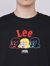 เสื้อยืดแขนสั้นผู้ชาย คอลเลคชั่น LEE X AKID FROM YESTERDAY LOOSE FIT สีดำ