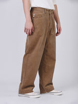 กางเกงขายาวลูกฟูกผู้ชาย คอลเลคชั่น LEE X AKID FROM YESTERDAY BAGGY FIT เอวสูง ทรงกระบอกใหญ่ สีเบจ