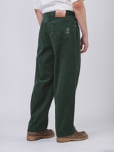 กางเกงขายาวลูกฟูกผู้ชาย คอลเลคชั่น LEE X AKID FROM YESTERDAY BAGGY FIT เอวสูง ทรงกระบอกใหญ่ สีเขียว