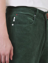 กางเกงขายาวลูกฟูกผู้ชาย คอลเลคชั่น LEE X AKID FROM YESTERDAY BAGGY FIT เอวสูง ทรงกระบอกใหญ่ สีเขียว