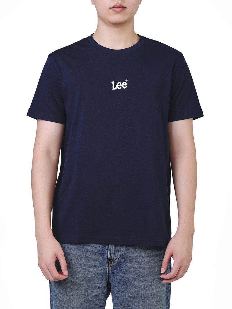 เสื้อยืดแขนสั้นผู้ชาย ทรงตรง สีกรมท่า