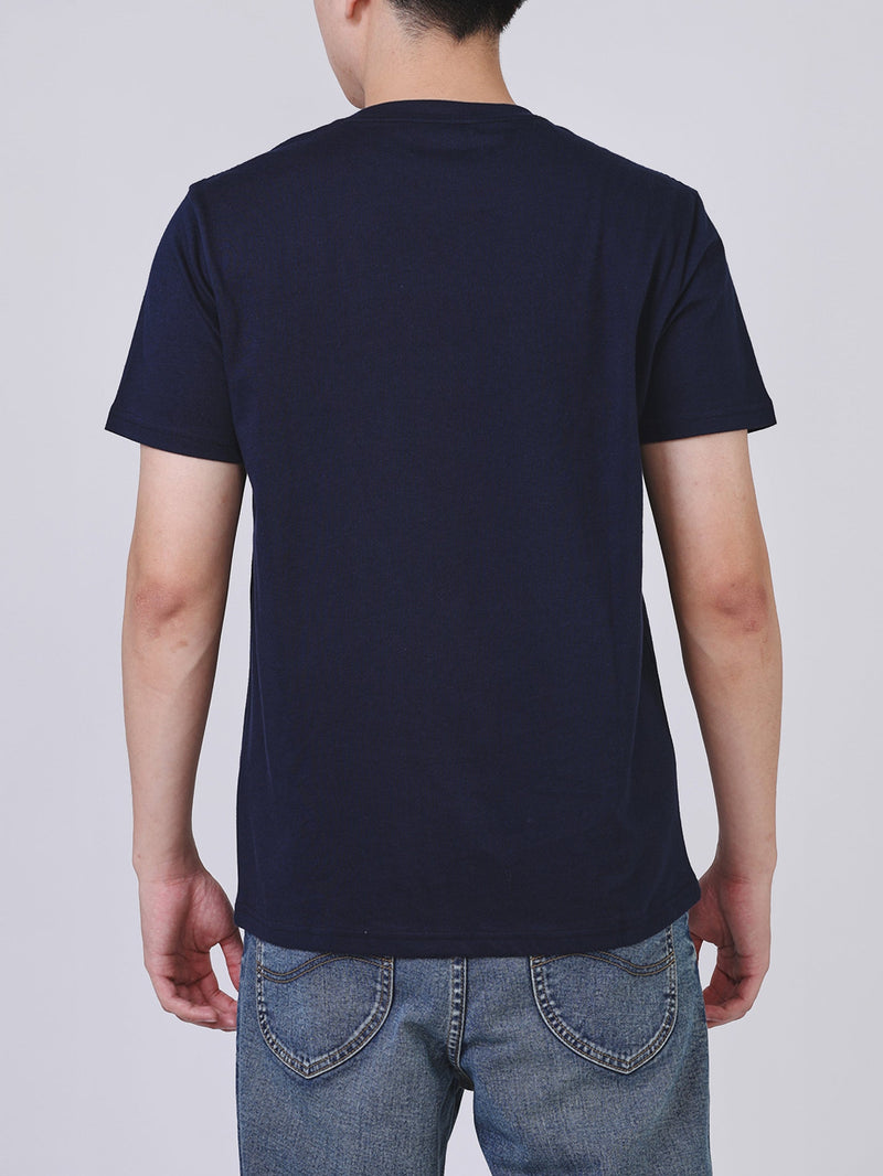 เสื้อยืดแขนสั้นผู้ชาย ทรงตรง สีกรมท่า