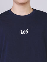 เสื้อยืดแขนสั้นผู้ชาย ทรงตรง สีกรมท่า