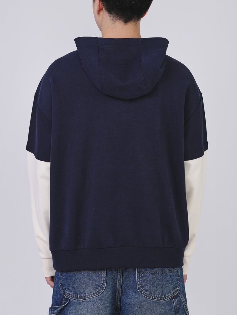 เสื้อฮู้ดดี้แบบสวมผู้ชาย คอลเลคชั่น LEE X AKID FROM YESTERDAY LOOSE FIT สีกรมท่า