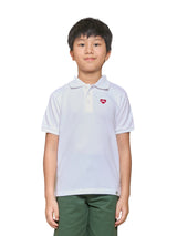 เสื้อโปโลแขนสั้นเด็กผู้ชาย / เด็กผู้หญิง ทรงตรง สีขาว