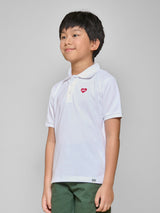 เสื้อโปโลแขนสั้นเด็กผู้ชาย / เด็กผู้หญิง ทรงตรง สีขาว
