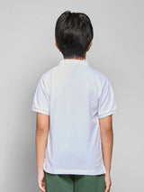 เสื้อโปโลแขนสั้นเด็กผู้ชาย / เด็กผู้หญิง ทรงตรง สีขาว