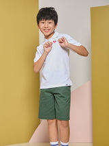 เสื้อโปโลแขนสั้นเด็กผู้ชาย / เด็กผู้หญิง ทรงตรง สีขาว