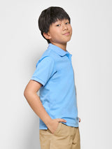 REGULAR FIT UNISEX KIDS'S SHORT SLEEVE POLO BLUE