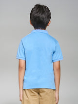 REGULAR FIT UNISEX KIDS'S SHORT SLEEVE POLO BLUE
