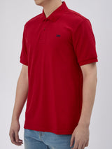 เสื้อโปโลแขนสั้นผู้ชาย ทรงตรง สีแดง