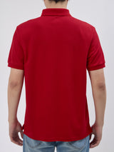 เสื้อโปโลแขนสั้นผู้ชาย ทรงตรง สีแดง